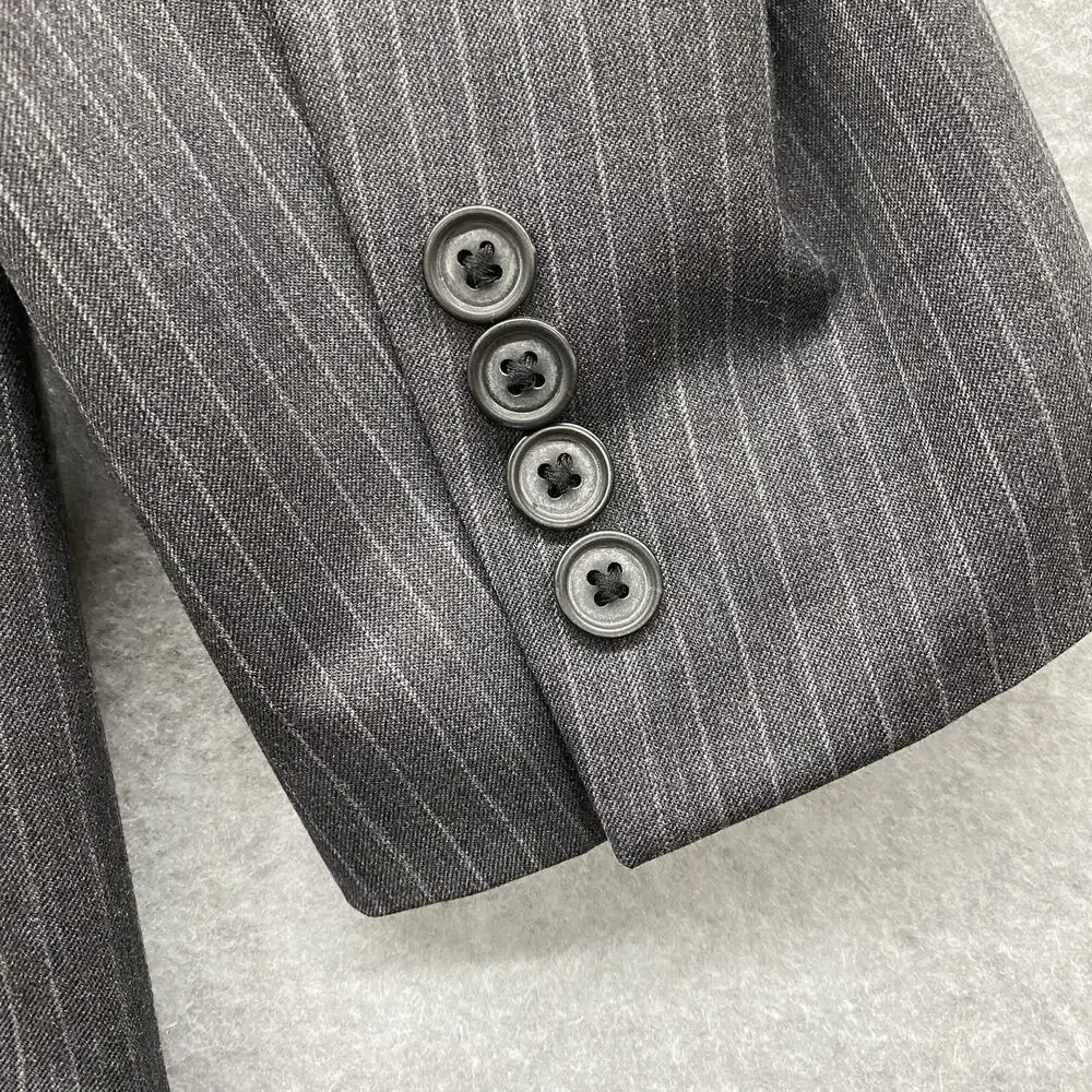 Brooks Brothers 346 Fitzgerald Fit Charcoal Gray Pinstripe Wool Suit 39R 34x30